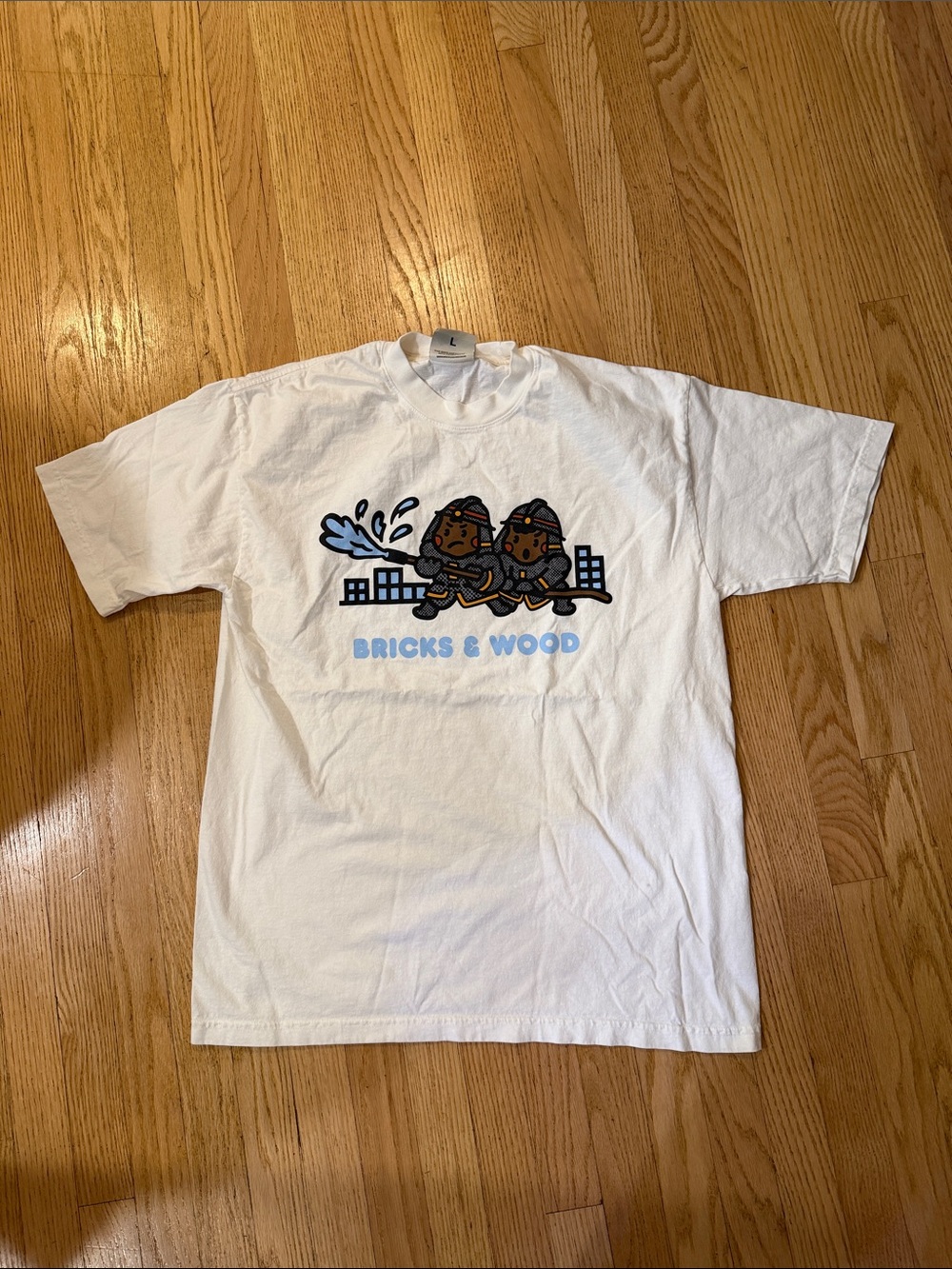 Bricks & Wood White Graphic Vintage T
